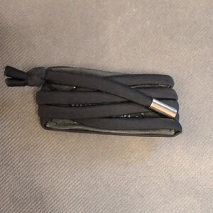 Black Multi-Strand Wrap Bracelet with Silver Accent For Charms